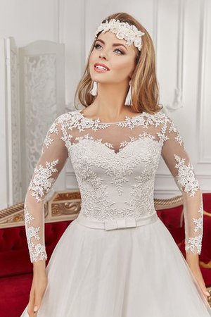 Robe de mariée elégant ceinture avec manche longue avec nœud en dentelle - photo 2