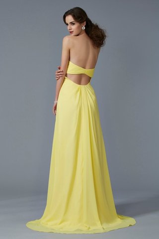 Robe de bal naturel avec perle avec chiffon ligne a manche nulle - photo 2