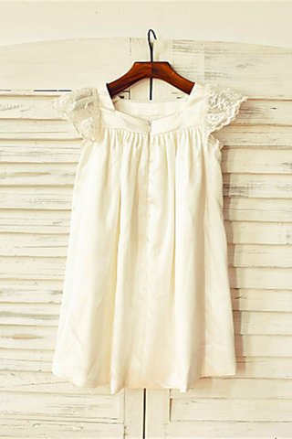 Robe de cortège enfant col u profond avec manche courte de princesse avec zip en chiffon - photo 2