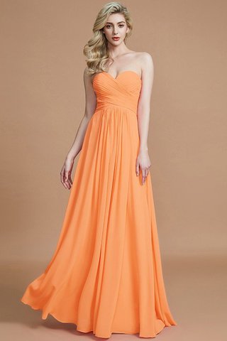 Robe demoiselle d'honneur naturel avec sans manches a-ligne en chiffon jusqu'au sol - photo 25