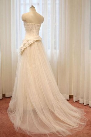 Robe de mariée fermeutre eclair en dentelle manche nulle bandouliere spaghetti en satin - photo 2