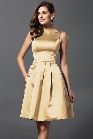 Robe demoiselle d'honneur naturel courte fermeutre eclair ligne a en satin - photo 12