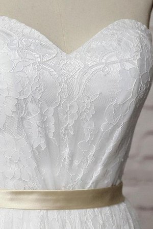 Robe de mariée longue avec zip avec décoration dentelle a-ligne col en forme de cœur - photo 2