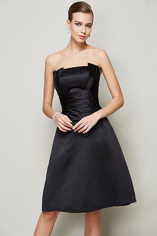 Robe demoiselle d'honneur bref plissé de bustier avec fronce en satin - photo 2