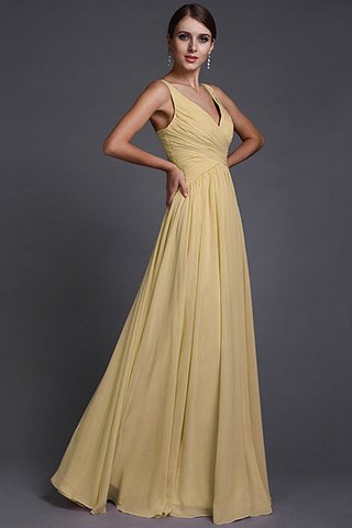 Robe demoiselle d'honneur longue fermeutre eclair v encolure avec chiffon manche nulle - photo 11