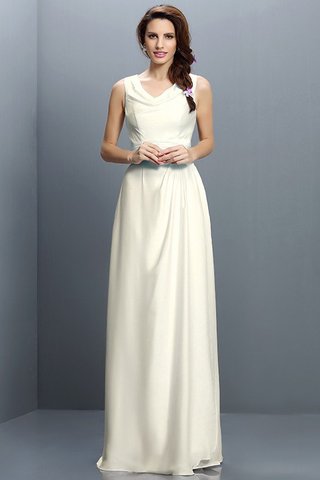 Robe demoiselle d'honneur longue en chiffon jusqu'au sol v encolure fermeutre eclair - photo 16