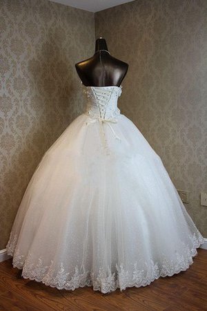 Robe de mariée naturel col en forme de cœur manche nulle d'épaule asymétrique a-ligne - photo 2