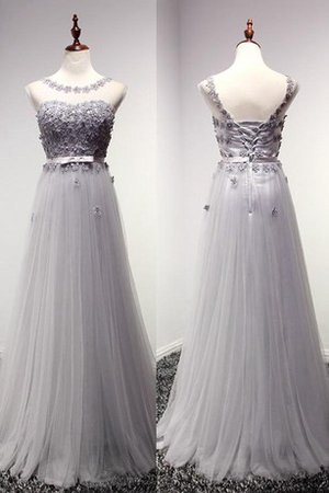 Robe de bal avec manche épeules enveloppants col u profond avec fleurs ligne a en tulle - photo 1