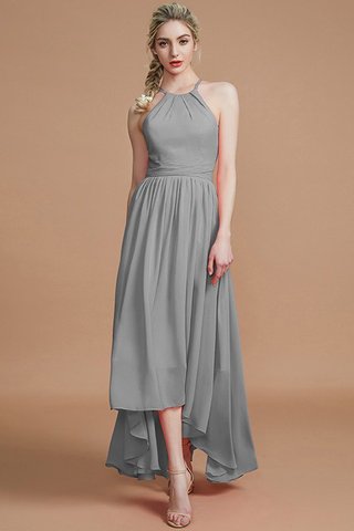 Robe demoiselle d'honneur naturel de princesse avec chiffon asymétrique dénudé - photo 32