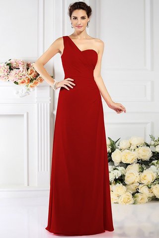 Robe demoiselle d'honneur longue plissé de princesse avec chiffon d'épaule asymétrique - photo 24