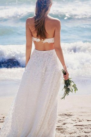 Robe de mariée facile plissage longueur au niveau de sol en dentelle avec sans manches - photo 2