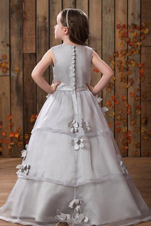 Robe de cortège enfant plissé avec fleurs manche nulle avec bouton ligne a - photo 2