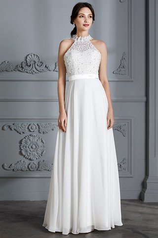 Robe de mariée de princesse avec chiffon longueur au ras du sol manche nulle a-ligne - photo 4