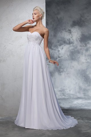 Robe de mariée fermeutre eclair avec perle avec sans manches de princesse avec chiffon - photo 3