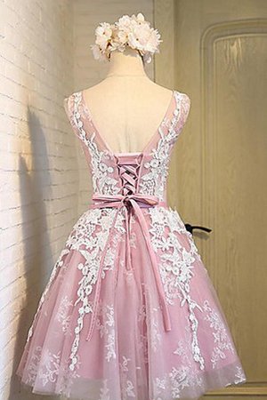 Robe fête de la rentrée romantique en tulle cordon ceinture en étoffe en dentelle - photo 2