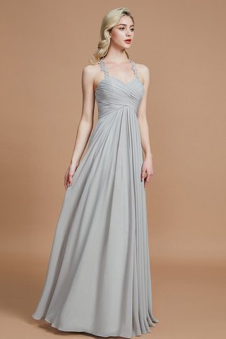 Robe demoiselle d'honneur naturel ruché avec chiffon fermeutre eclair avec sans manches - photo 4