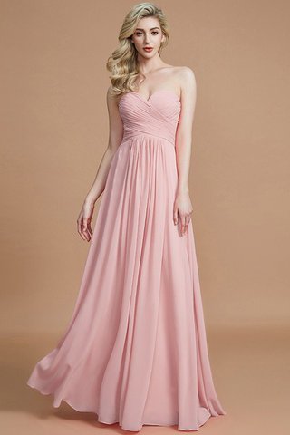 Robe demoiselle d'honneur naturel avec sans manches a-ligne en chiffon jusqu'au sol - photo 26