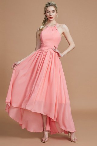 Robe demoiselle d'honneur naturel de princesse avec chiffon asymétrique dénudé - photo 3