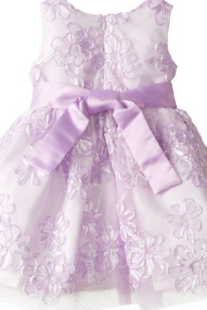 Robe de cortège enfant courte a-ligne avec zip col u profond avec fleurs - photo 2