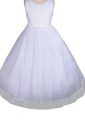 Robe de cortège enfant ligne a manche nulle encolure ronde textile en tulle avec fleurs - photo 1