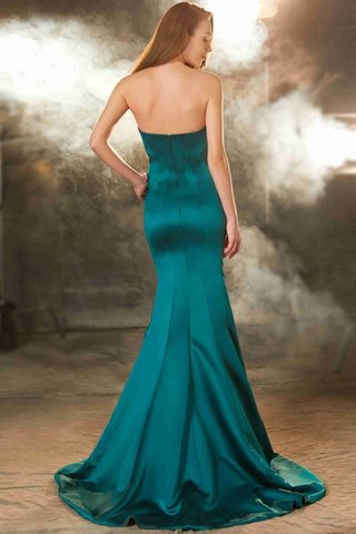 Robe de bal de traîne courte ruché fermeutre eclair de sirène col en forme de cœur - photo 2
