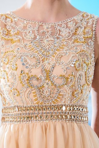 Robe de bal de princesse sans dos avec perle jusqu'au sol textile en tulle - photo 5