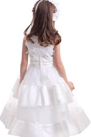 Robe de cortège enfant avec sans manches ruché decoration en fleur avec fleurs - photo 2