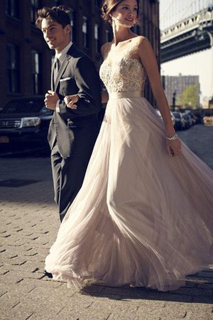 Robe de bal intemporel romantique encolure ronde en tulle longueur au niveau de sol - photo 1