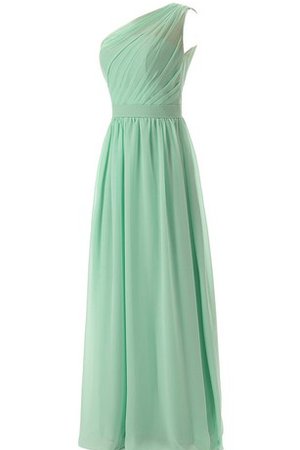 Robe demoiselle d'honneur naturel plissage avec zip ligne a en chiffon - photo 2