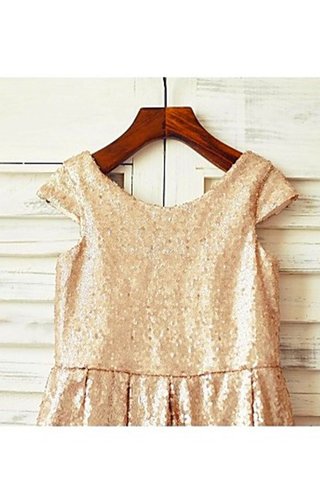 Robe de cortège enfant naturel longueur mollet avec manche courte avec zip a-ligne - photo 3