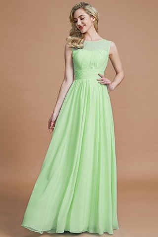 Robe demoiselle d'honneur manche nulle jusqu'au sol en chiffon ligne a de princesse - photo 31