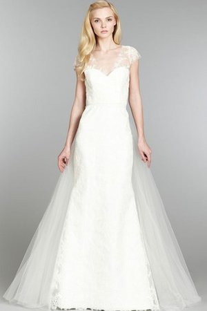 Robe de mariée luxueux naturel serieuse col en v foncé avec manche courte - photo 1
