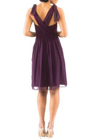 Robe demoiselle d'honneur bref ligne a au niveau de genou en chiffon ruché - photo 2