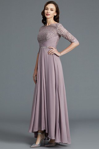 Robe mère de mariée avec chiffon manche nulle encolure ronde a-ligne en 1/2 manche - photo 5