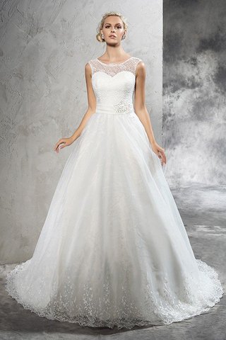 Robe de mariée longue fermeutre eclair de mode de bal de traîne moyenne ceinture - photo 3