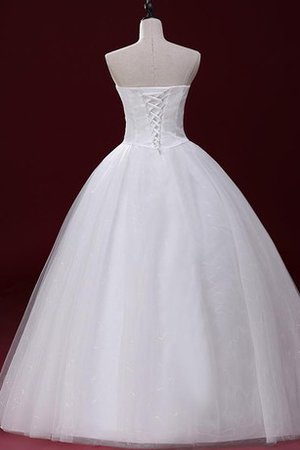 Robe de mariée jusqu'au sol avec perle en dentelle avec lacets avec nœud - photo 2