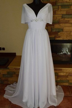 Robe de mariée vintage ligne a v encolure avec chiffon au bord de la mer - photo 1