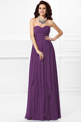 Robe demoiselle d'honneur plissage longue en chiffon a-ligne de princesse - photo 5