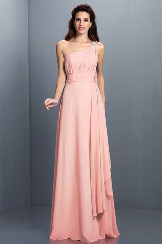 Robe demoiselle d'honneur naturel ligne a d'épaule asymétrique de princesse avec fronce - photo 21