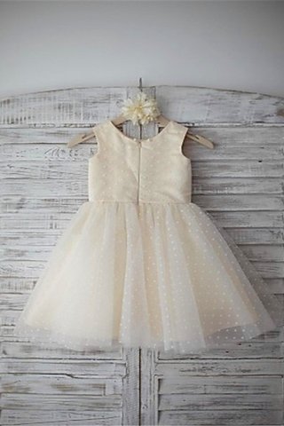 Robe de cortège enfant naturel ligne a avec fleurs avec sans manches textile en tulle - photo 3