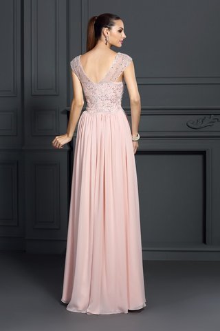 Robe de bal longue en chiffon decoration en fleur grandes bretelles de princesse - photo 2