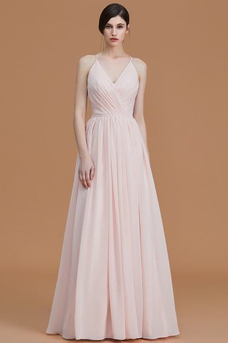 Robe demoiselle d'honneur naturel ruché manche nulle avec chiffon fermeutre eclair - photo 2