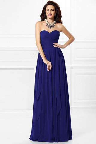 Robe demoiselle d'honneur plissage longue en chiffon a-ligne de princesse - photo 26