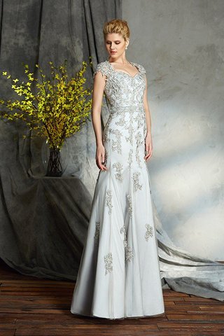 Robe mère de mariée longue naturel de fourreau avec sans manches en satin - photo 3