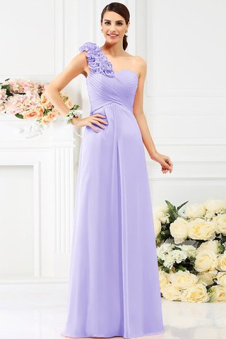 Robe demoiselle d'honneur avec fleurs manche nulle avec zip en chiffon ligne a - photo 17