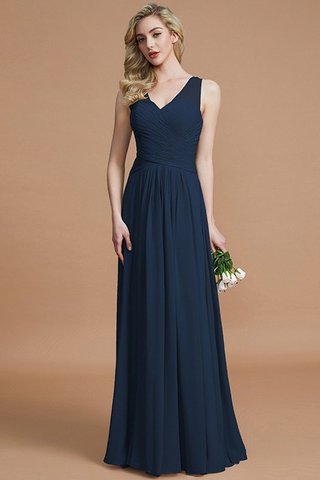 Robe demoiselle d'honneur naturel a-ligne avec sans manches avec chiffon v encolure - photo 15