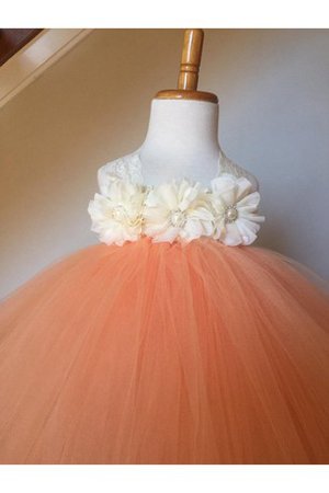 Robe de cortège enfant de mode de bal de lotus avec fleurs textile en tulle manche nulle - photo 1