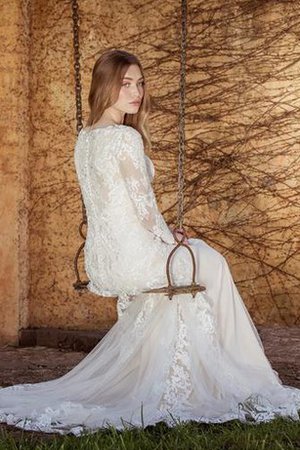 Robe de mariée sexy de traîne courte bucolique sans empire avec fronce - photo 2