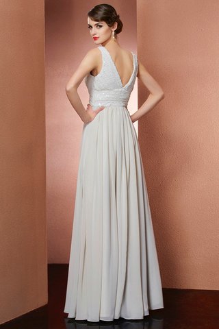 Robe de soirée longue en chiffon avec sans manches de col en v de princesse - photo 2