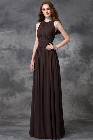 Robe demoiselle d'honneur naturel avec chiffon avec zip ruché au niveau de cou - photo 8